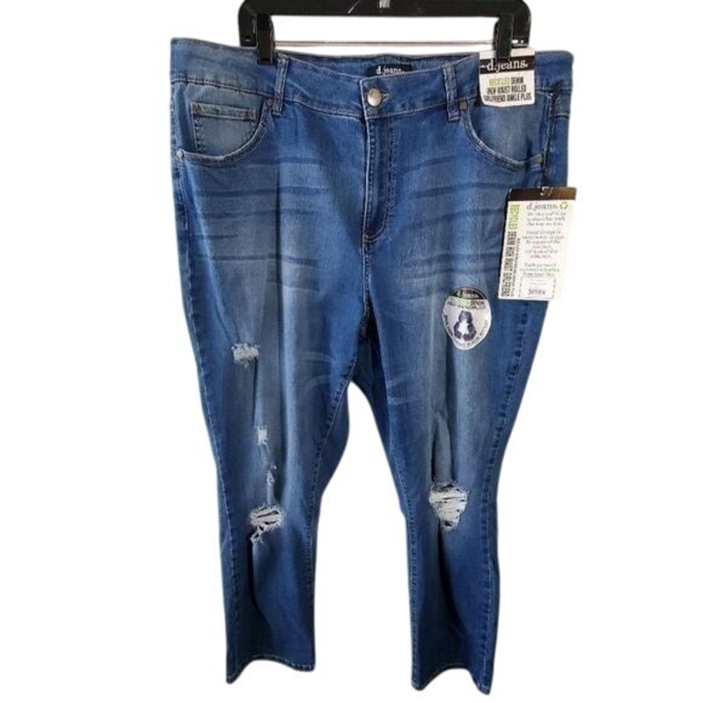 D jeans distressed high rise skinny Stretch Distressed jeans plus‎ size 22 new!!